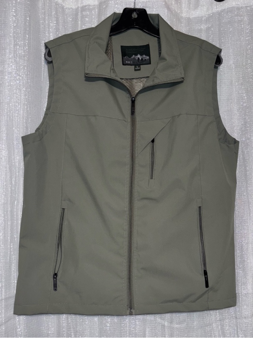 Men's Olive Softshell Zip Vest